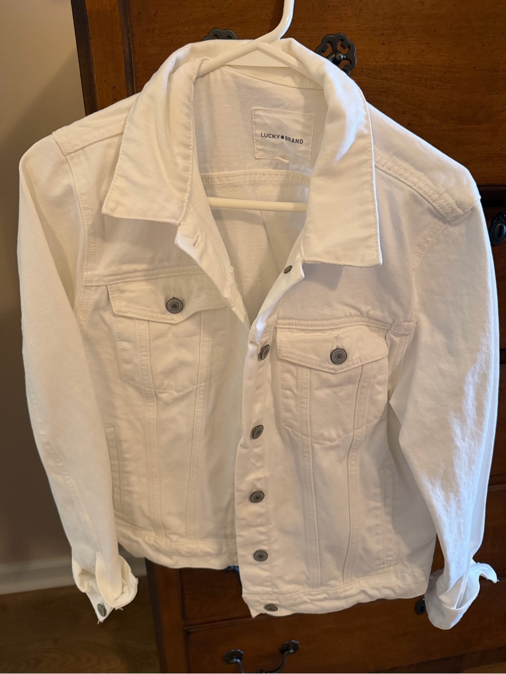 Lucky Brand White Denim Jean Jacket